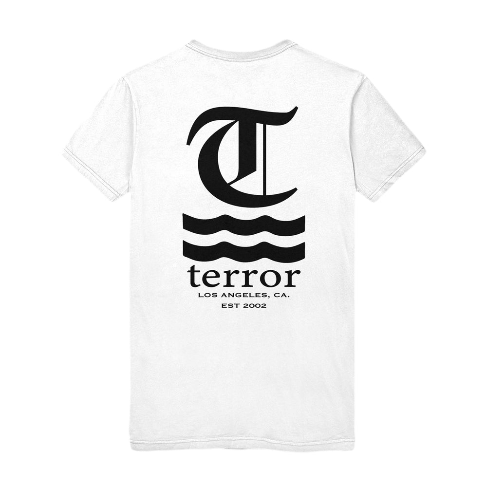 terror Hot Water Logo White T-Shirt back