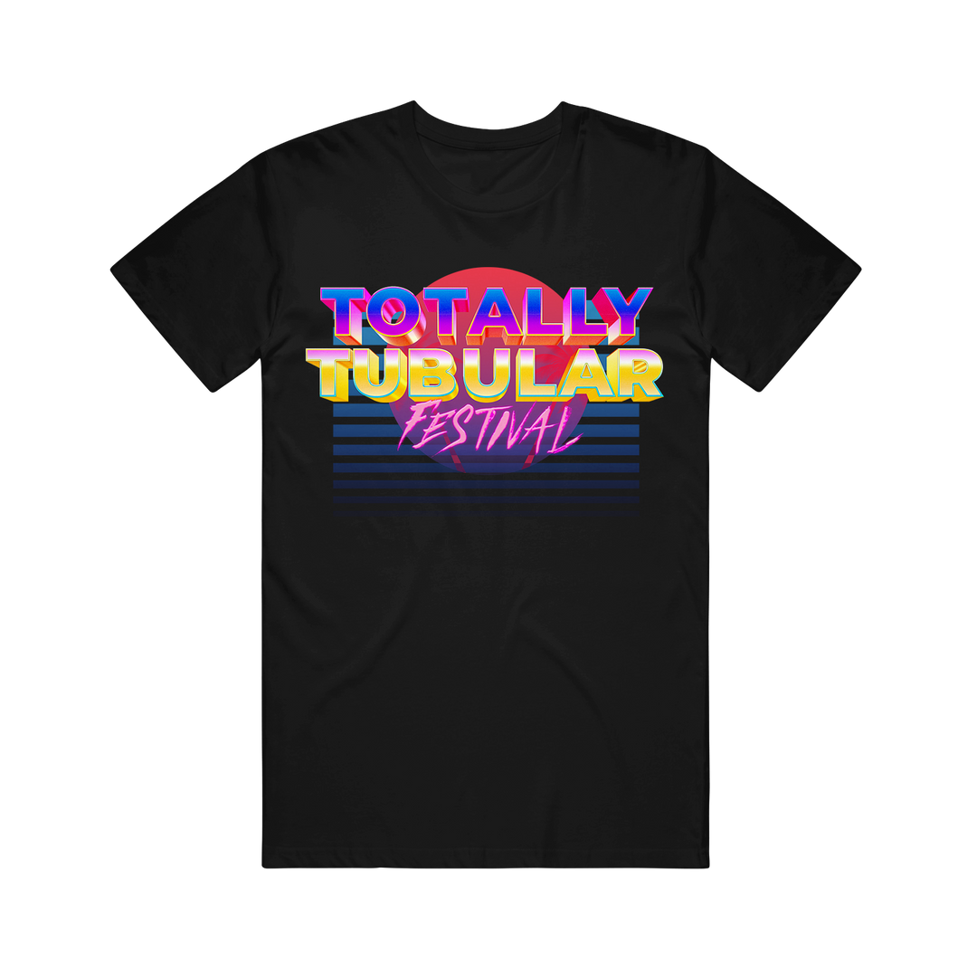 totally tubular festival Logo - Black T-Shirt front 