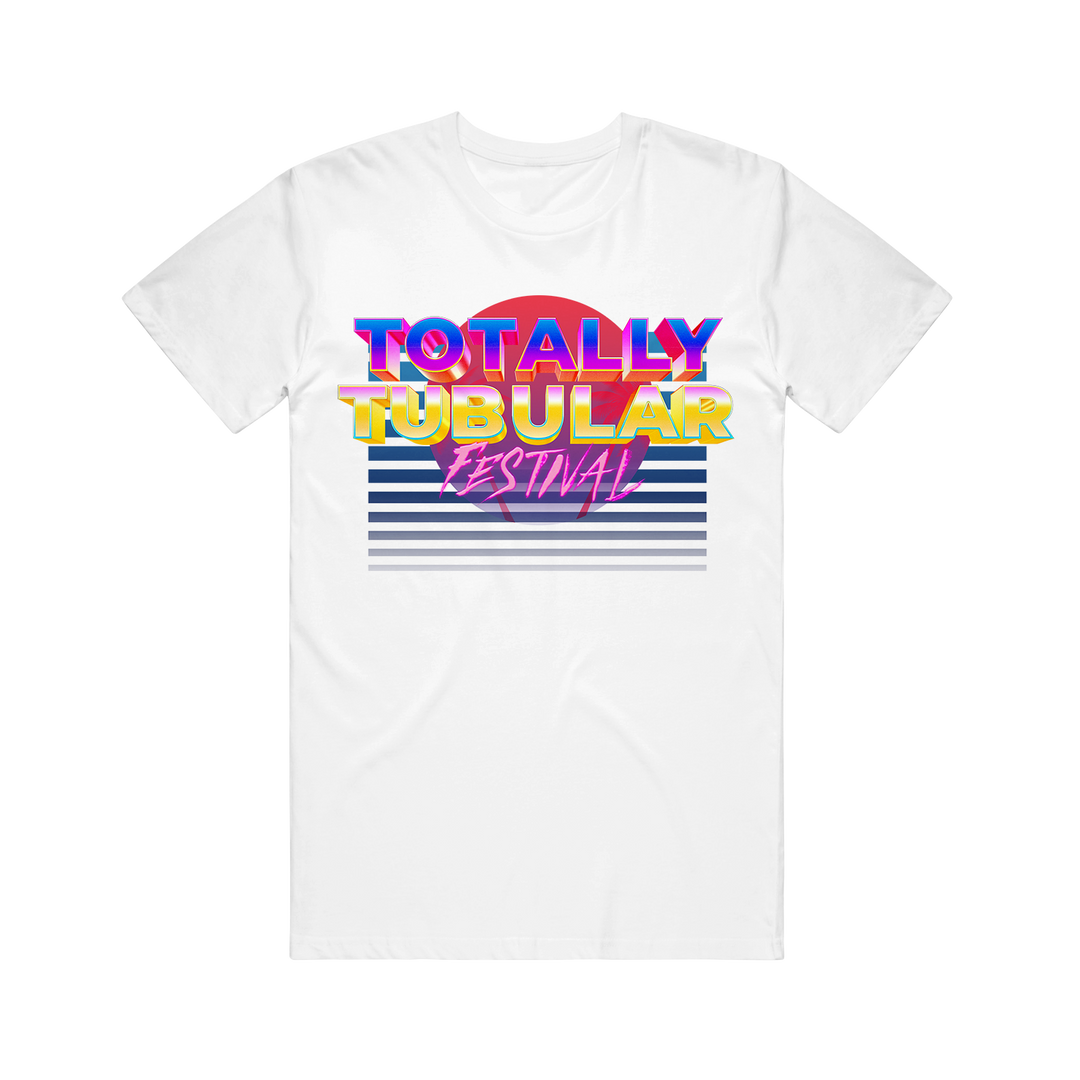 totally tubular festival Logo - White T-Shirt front 