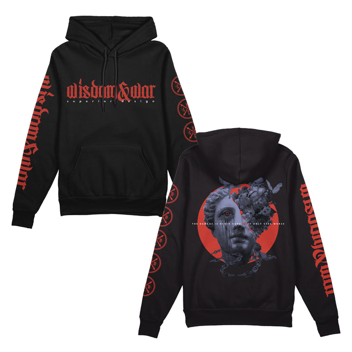 wisdom and war Superior Design - Black Pullover front and back