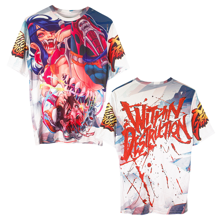 within destruction Anime All Over - Sublimation t-shirt front and back