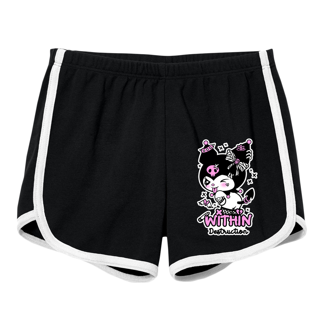 within destruction Devil Kitty - Black Track Shorts