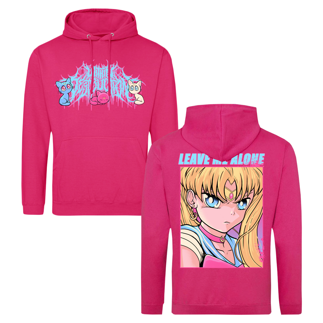 within destruction Leave Me Alone - Hot Pink Pullover front and back