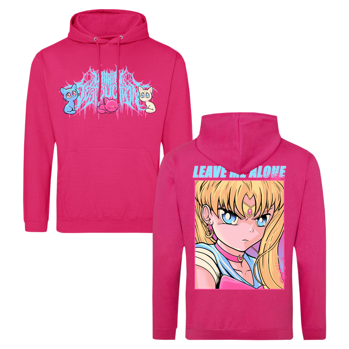 within destruction Leave Me Alone - Hot Pink Pullover front and back