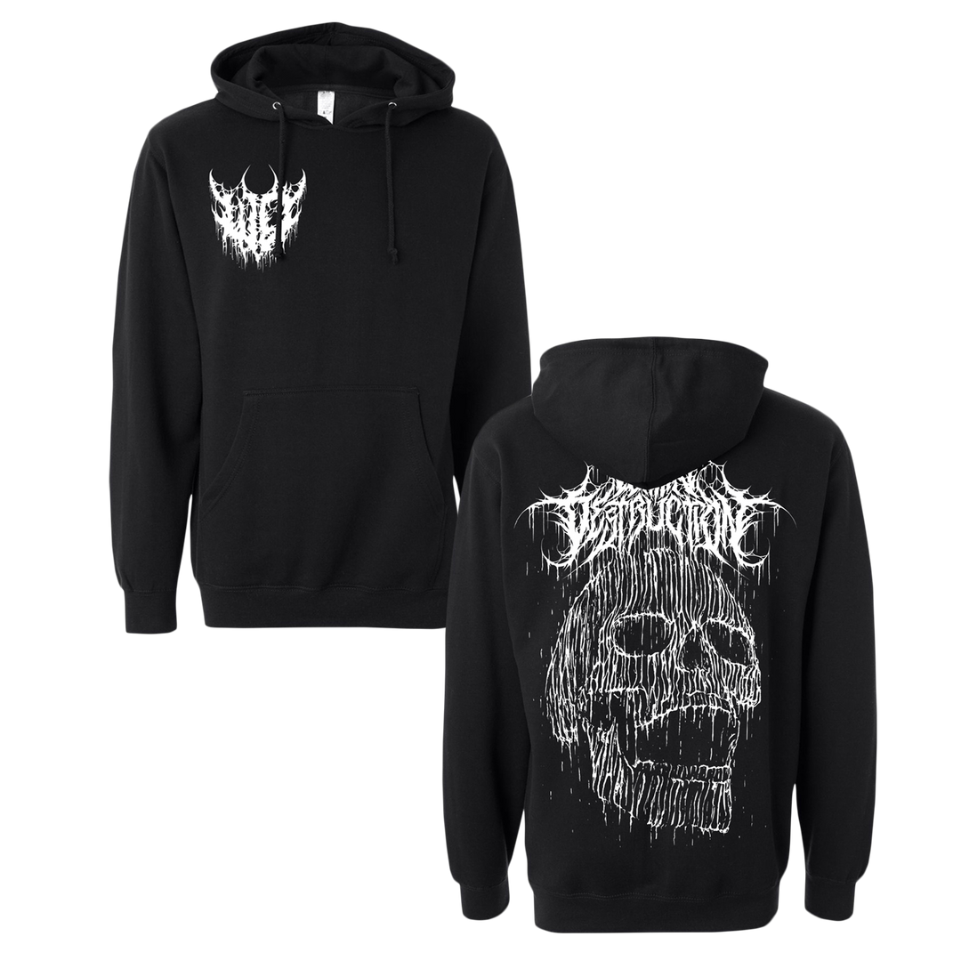 within destruction Skull - Black Pullover front and back