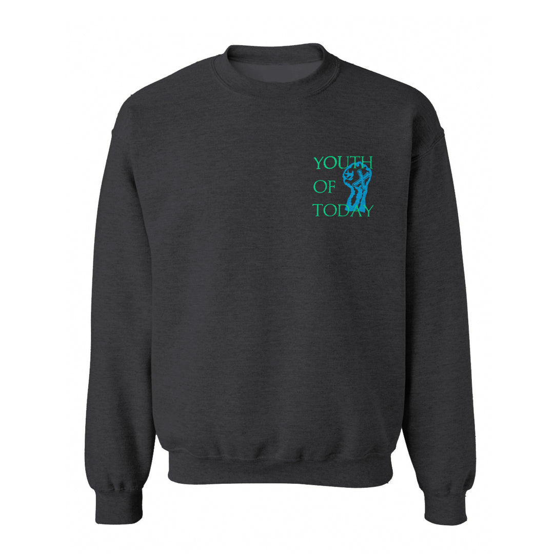 youth of today Can't Close My Eyes - Charcoal Heather Crewneck front 