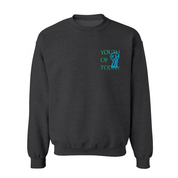 youth of today Can't Close My Eyes - Charcoal Heather Crewneck front 