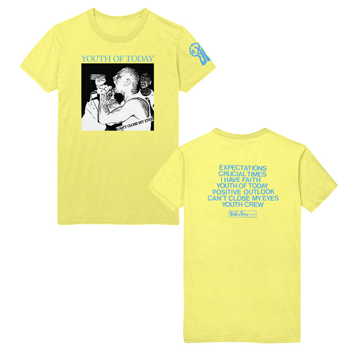 youth of today Can't Close My Eyes Tracklist - Cornsilk T-Shirt front and back