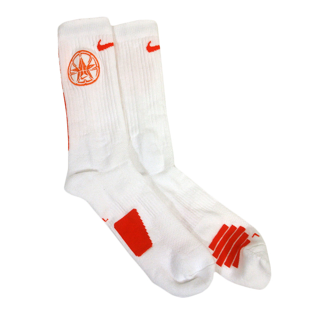 white and orange nike socks