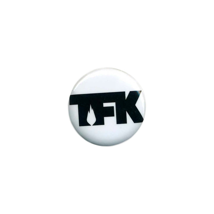Black TFK On White Pin
