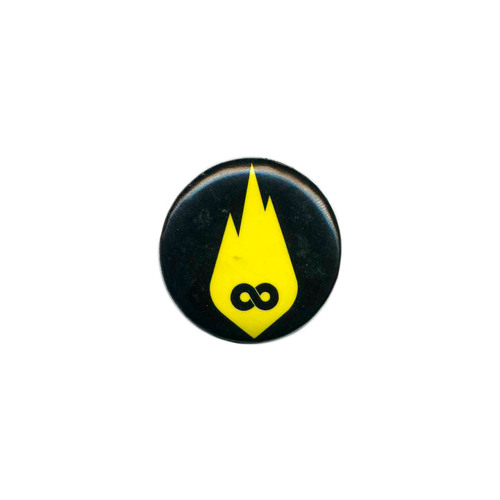 Yellow Infinity Flame Logo Black Pin
