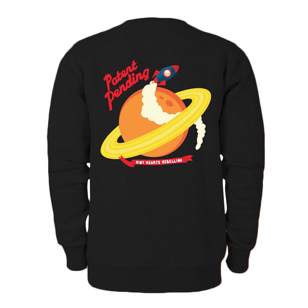 Space Rocket Black Crewneck Sweatshirt