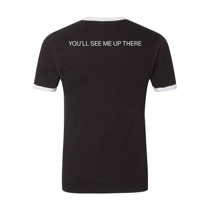 You'll See Me Up There Black/White Ringer Tee