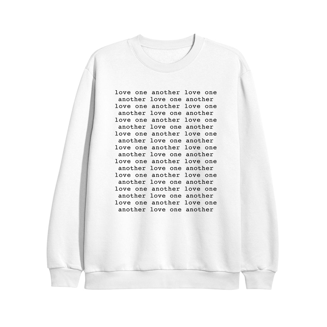 Love One Another White Crewneck Sweatshirt