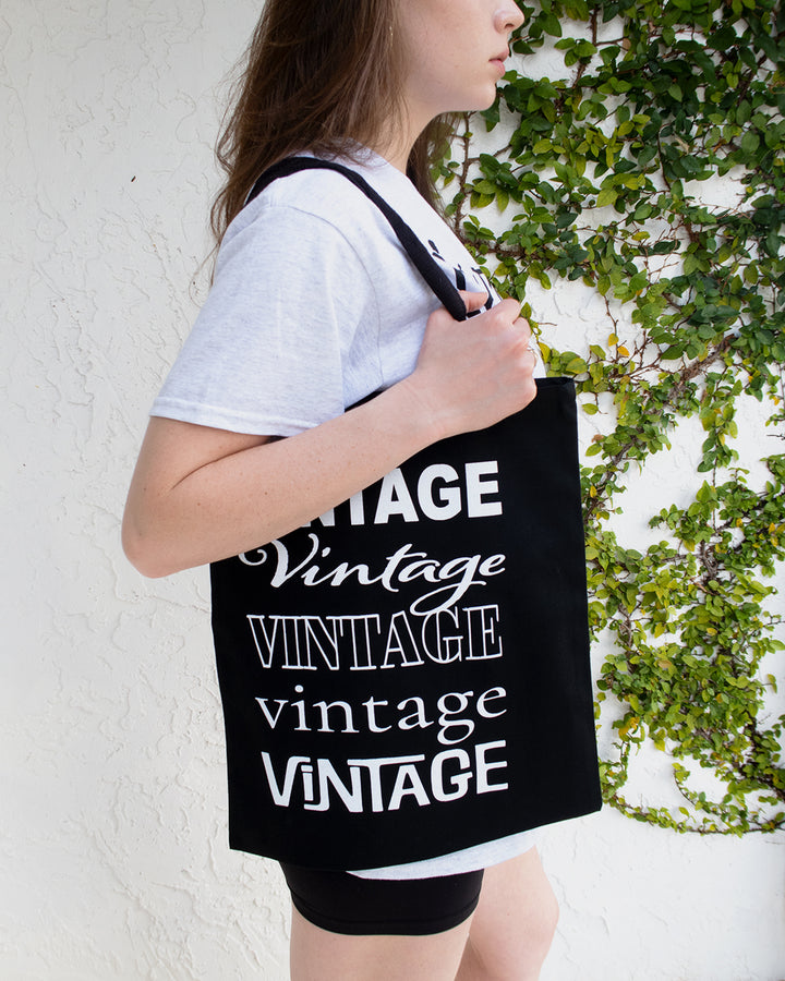 Vintage Black Tote Bag