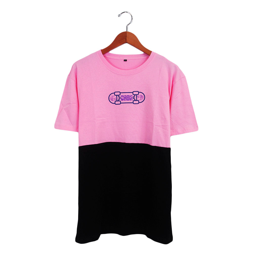 Skateboard Black/Pink Cut & Sew Tee