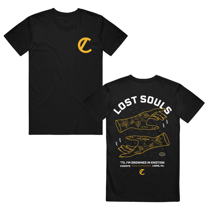 Caskets Lost Souls - Black T-Shirt front and back