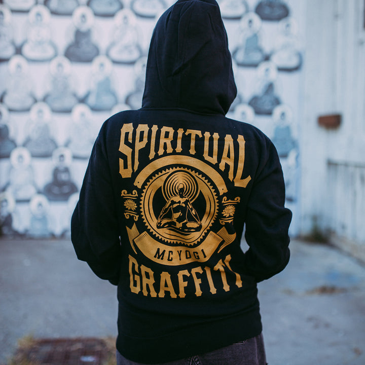 Spiritual Graffiti Black Zip Up Hoodie