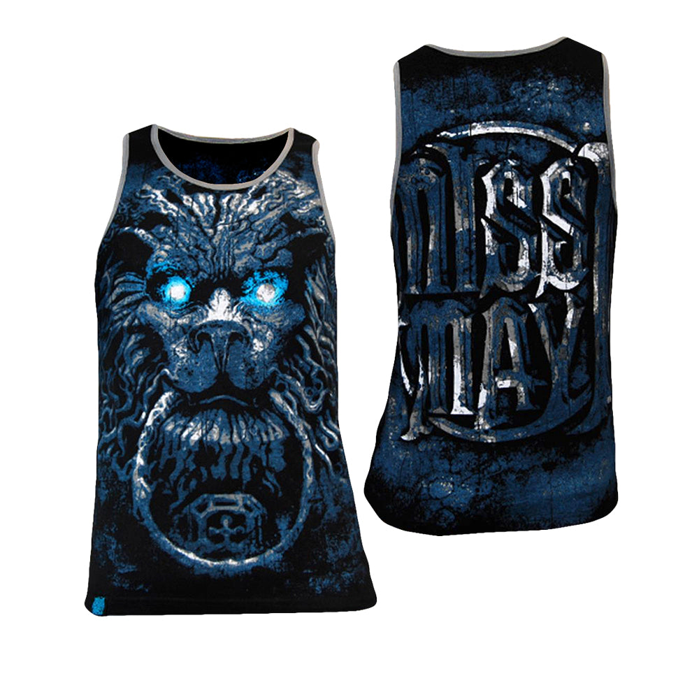 Lion All Over Print Black Tank Top