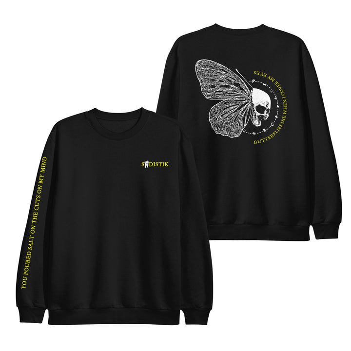 Butterfly Black Crewneck Sweatshirt