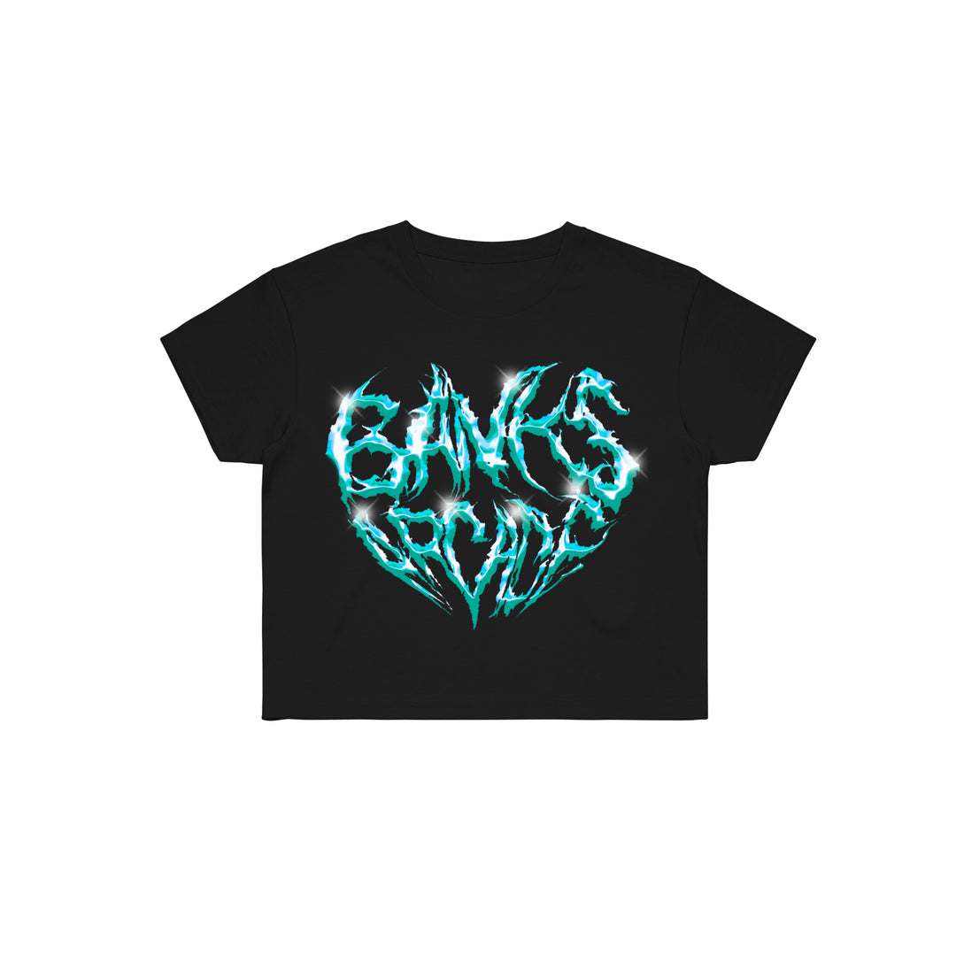 banks arcade Heart Logo - Black Crop Top