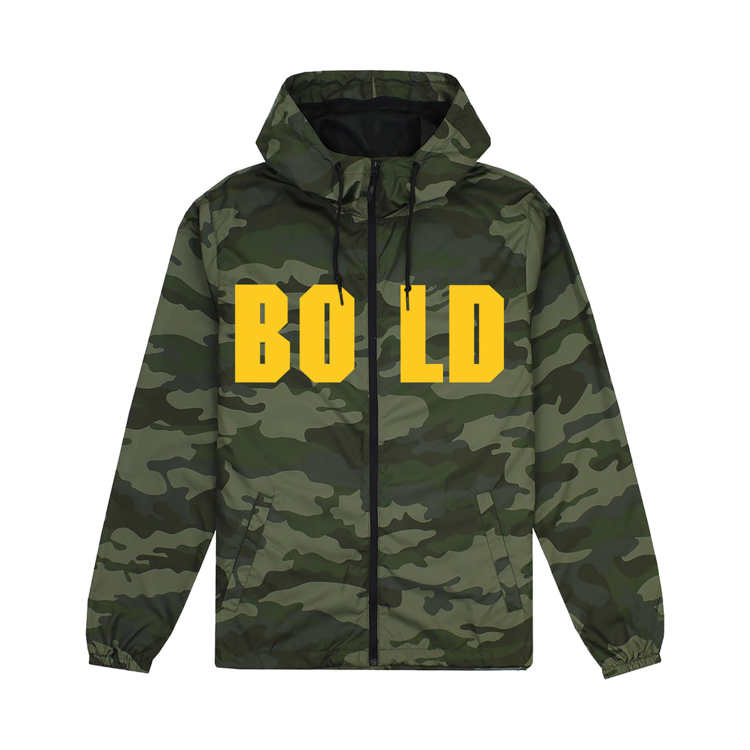 bold Camo Zip Up Windbreaker Jacket
