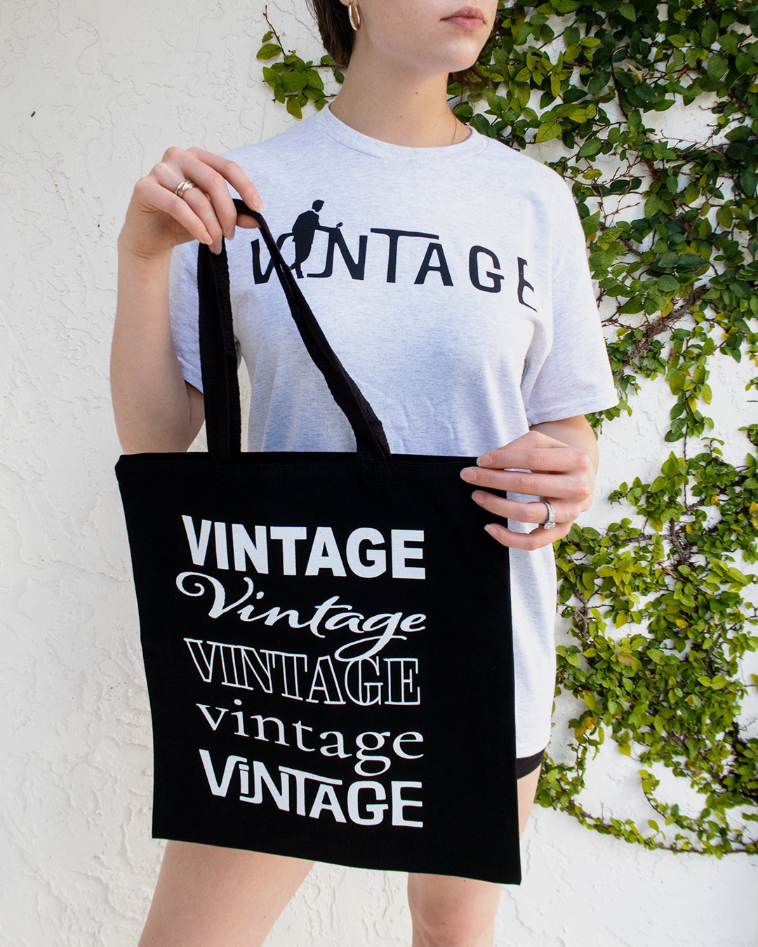 Vintage Black Tote Bag