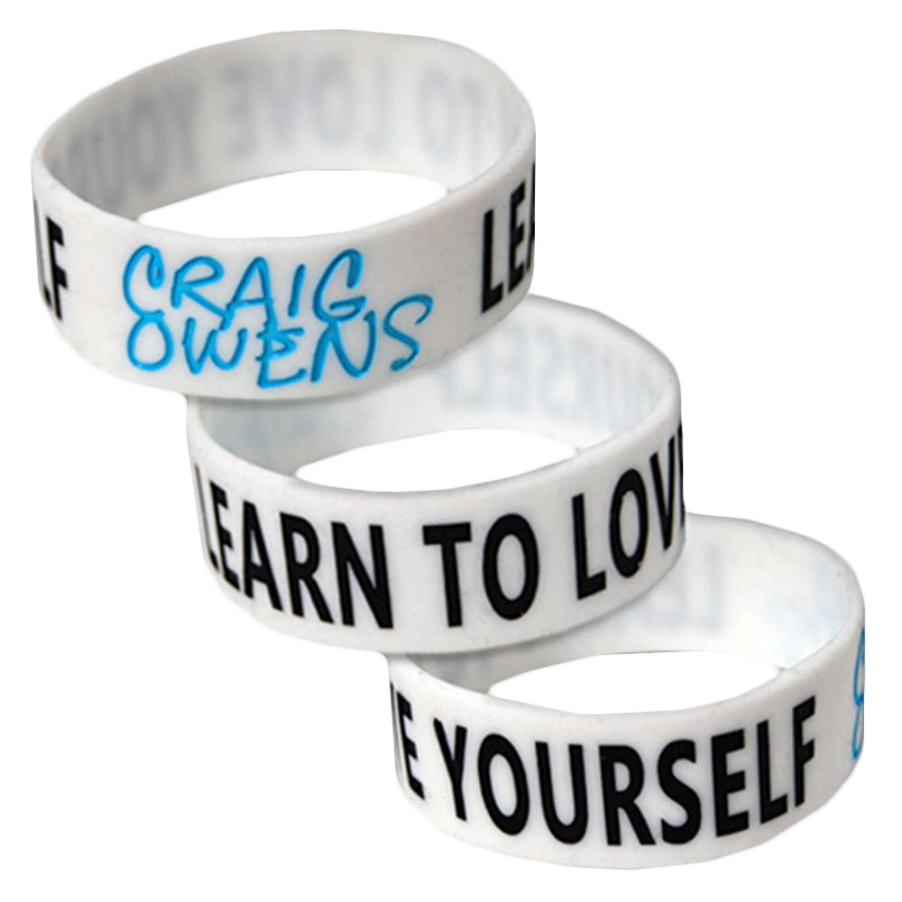 Learn To Love Yourself White Wristband