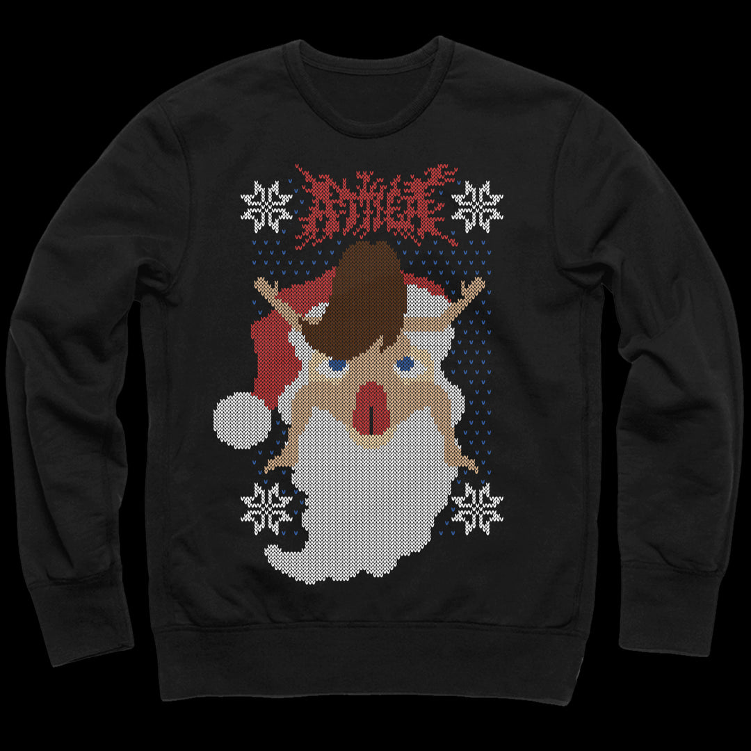 Santa Lick Black Crewneck Sweatshirt