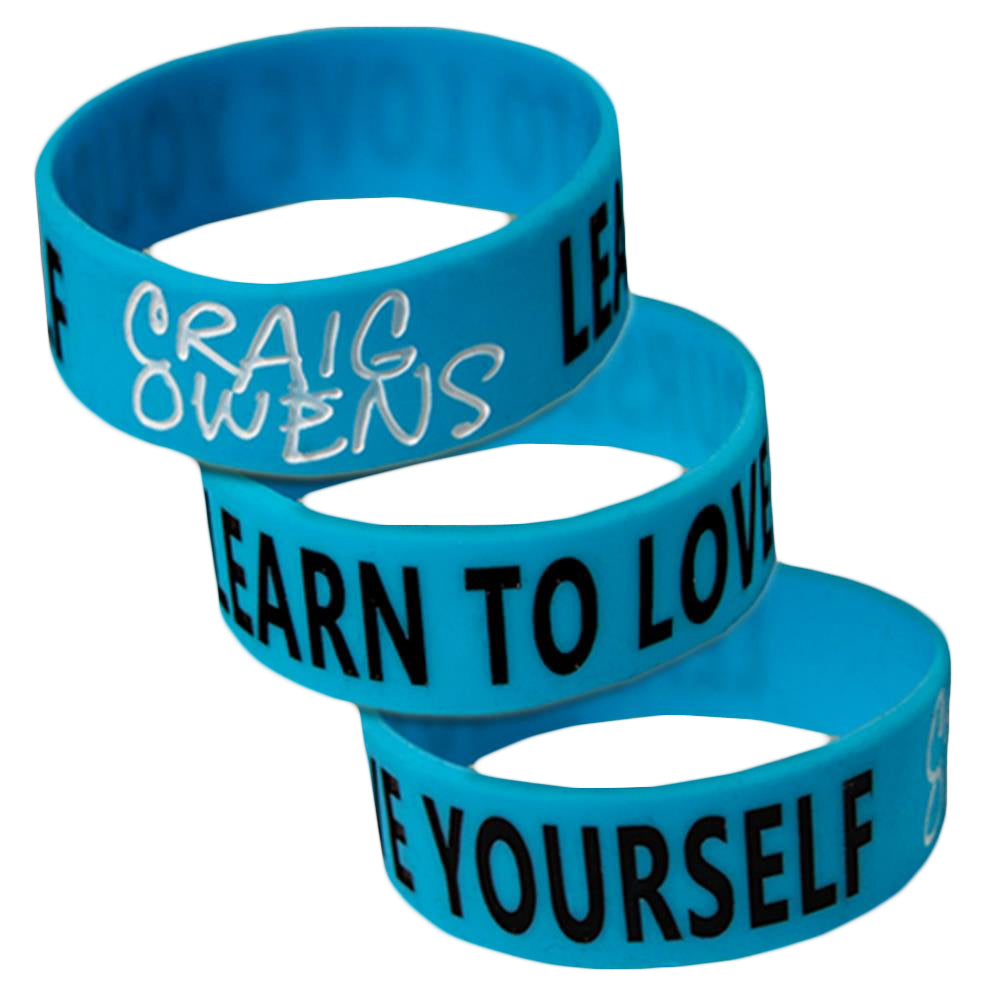 Learn To Love Yourself Light Blue Wristband
