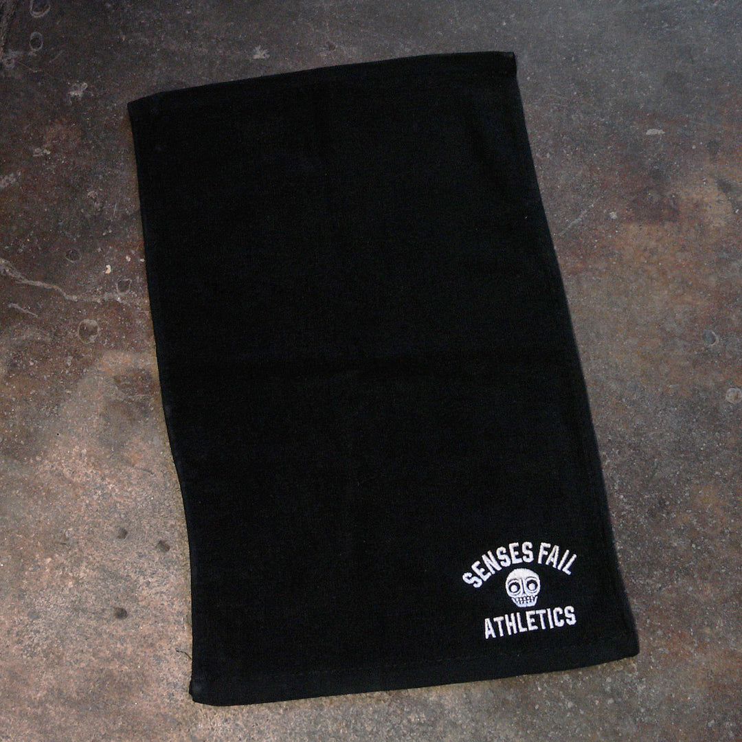 Athletics Black Embroidered Sports Hand Towel