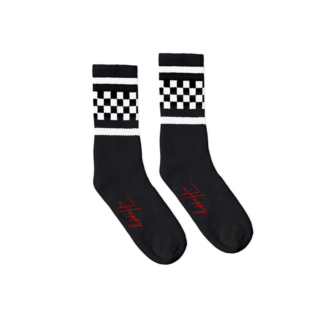 Checkerboard Black Socks