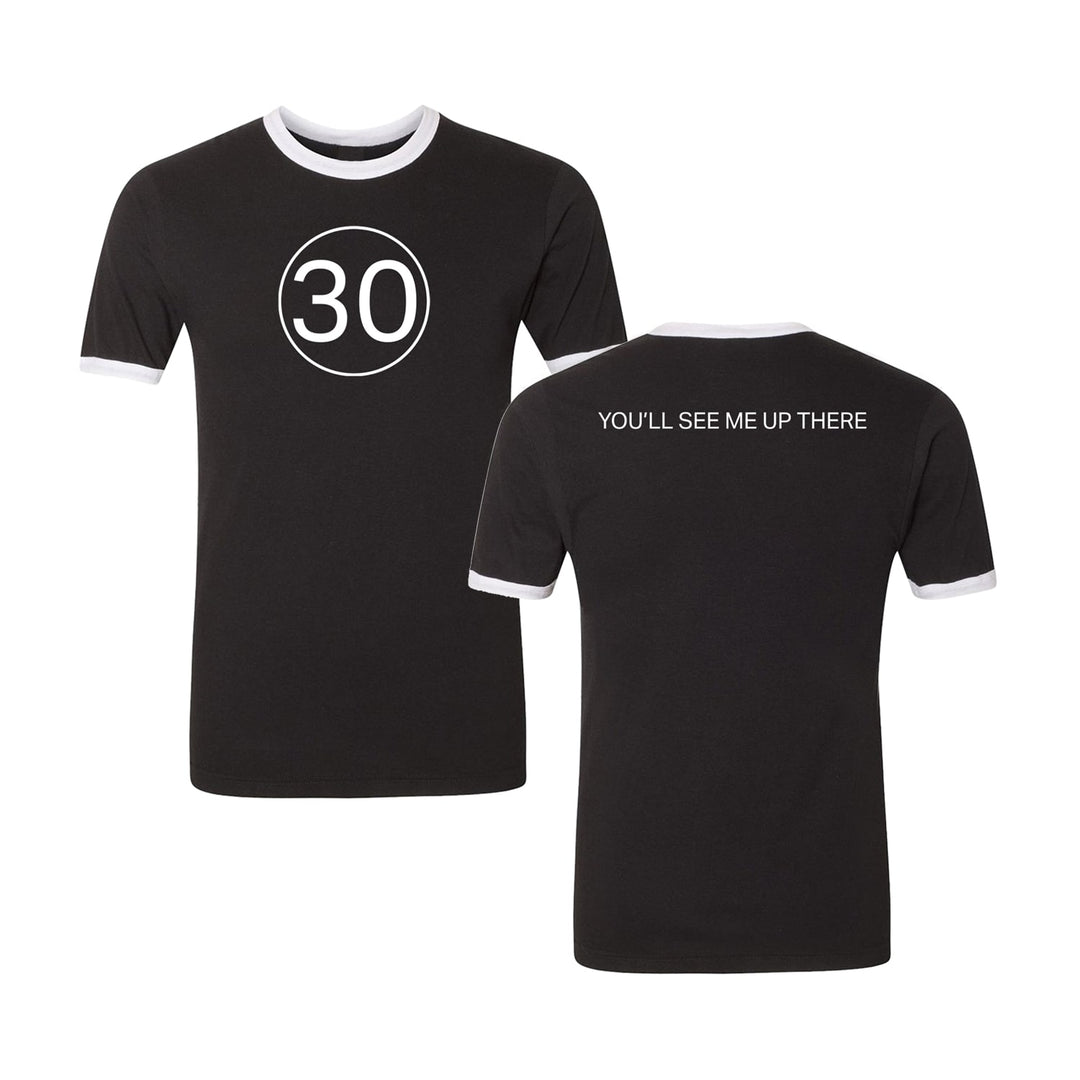 You'll See Me Up There Black/White Ringer Tee