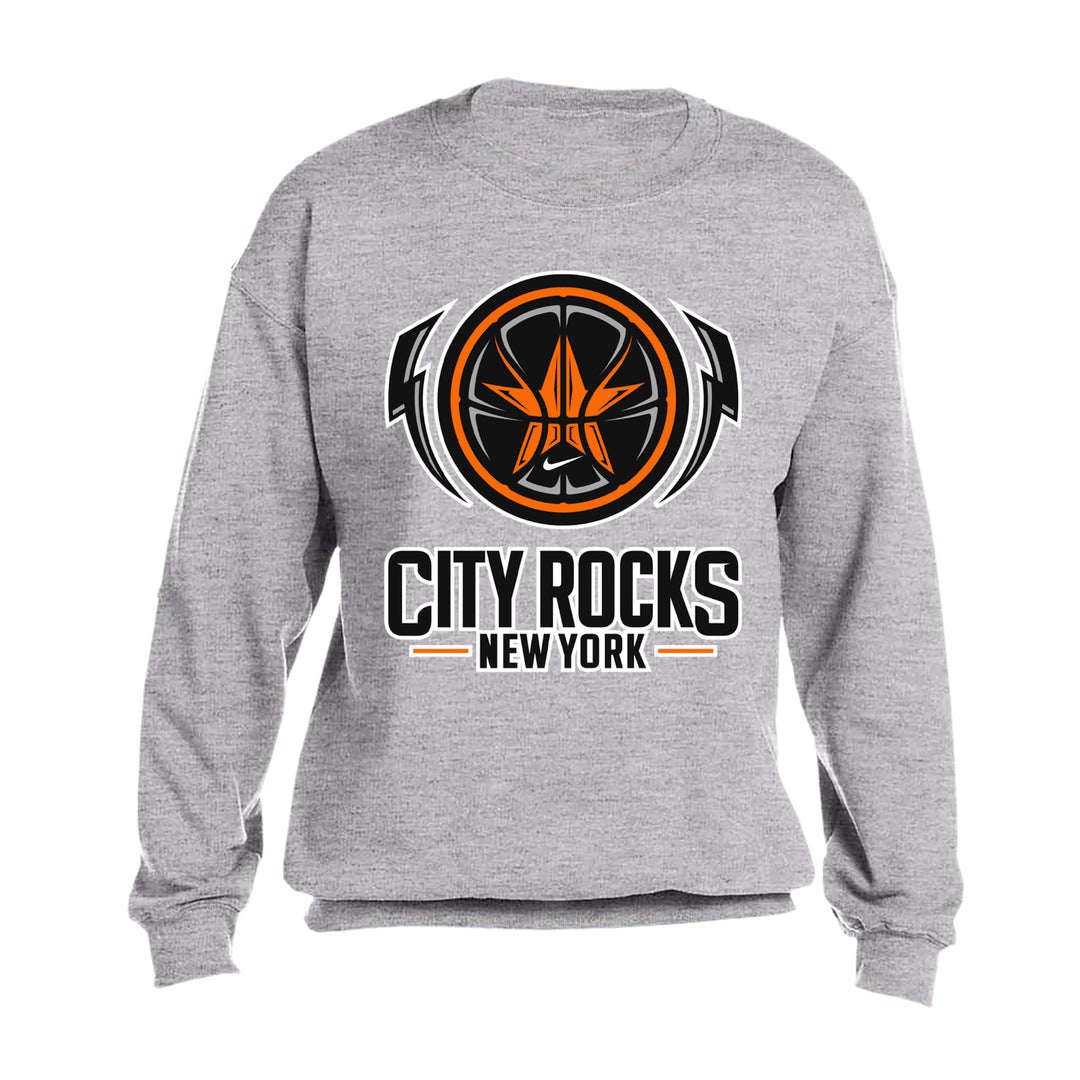 City Rocks NY Logo - Grey Crewneck Sweatshirt – MerchNow