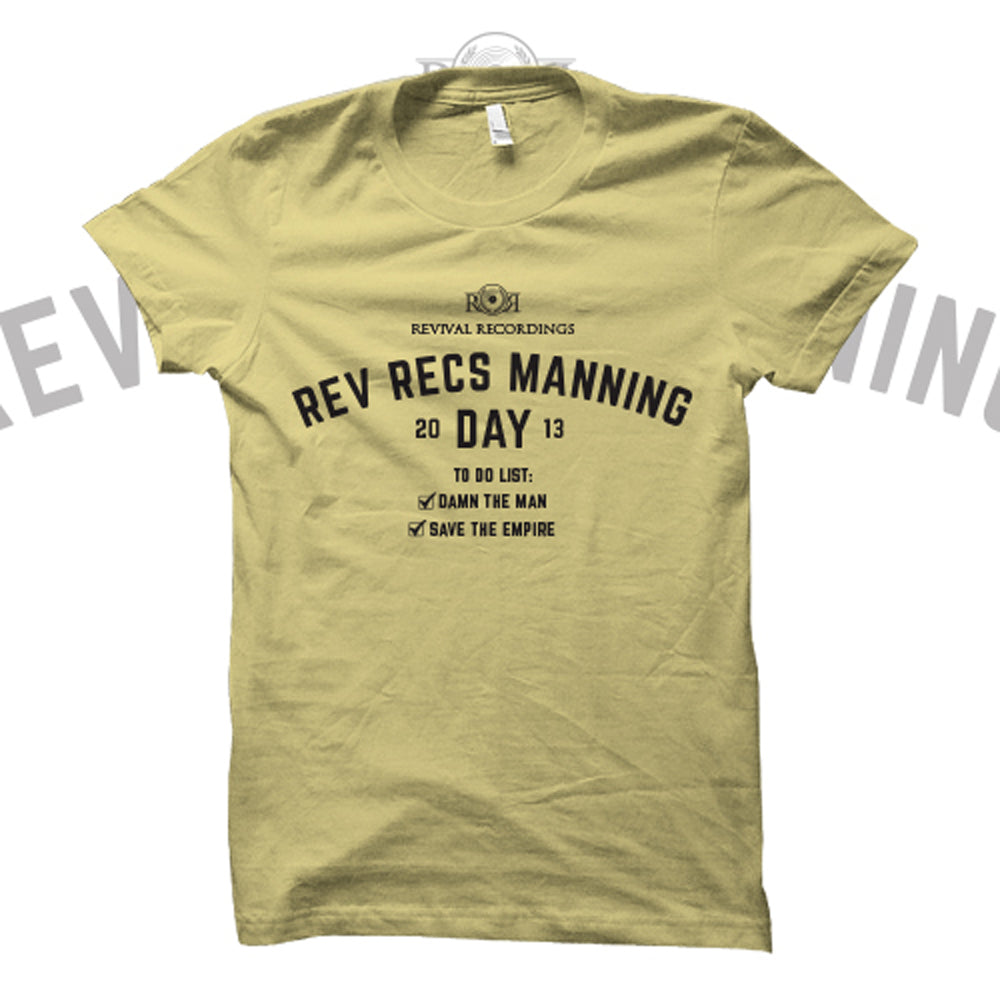 Rev Rex Manning Yellow Tee