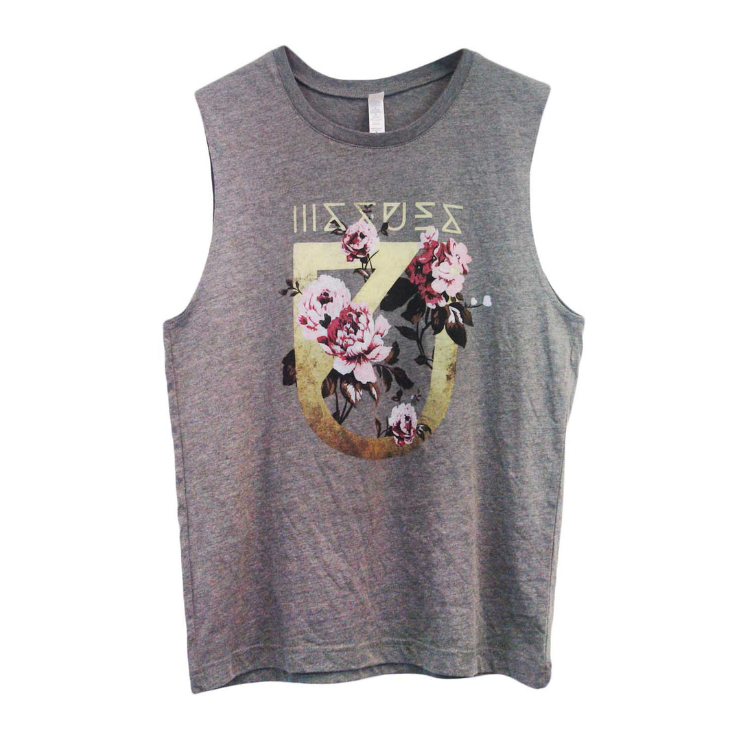 issues Floral U Slate Muscle tee