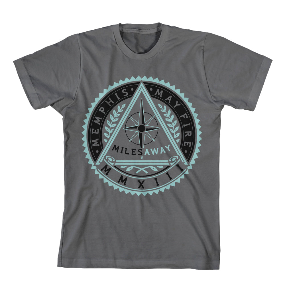 memphis may fire Miles Away - Charcoal Gray T-Shirt