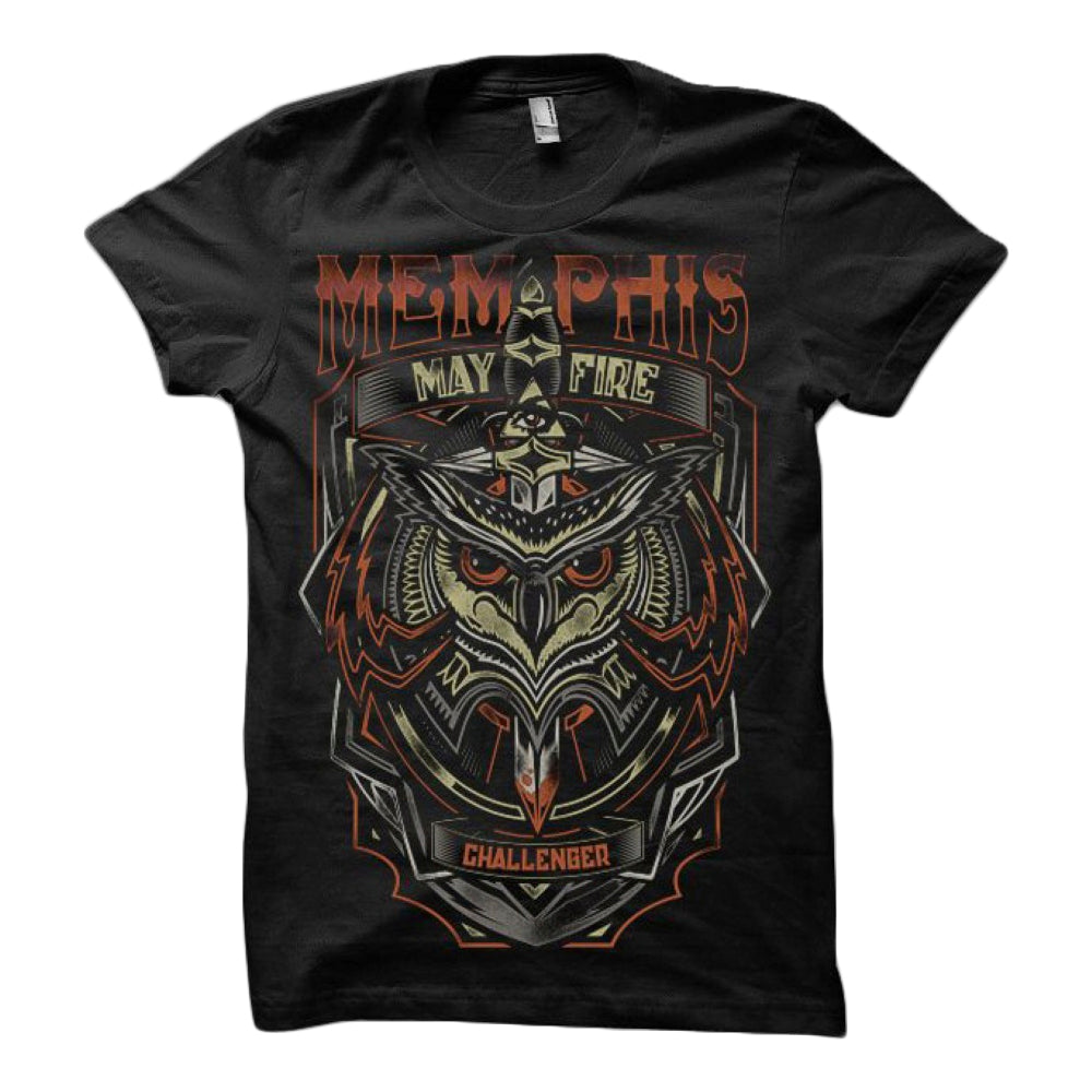 memphis may fire Owl - Black T-Shirt