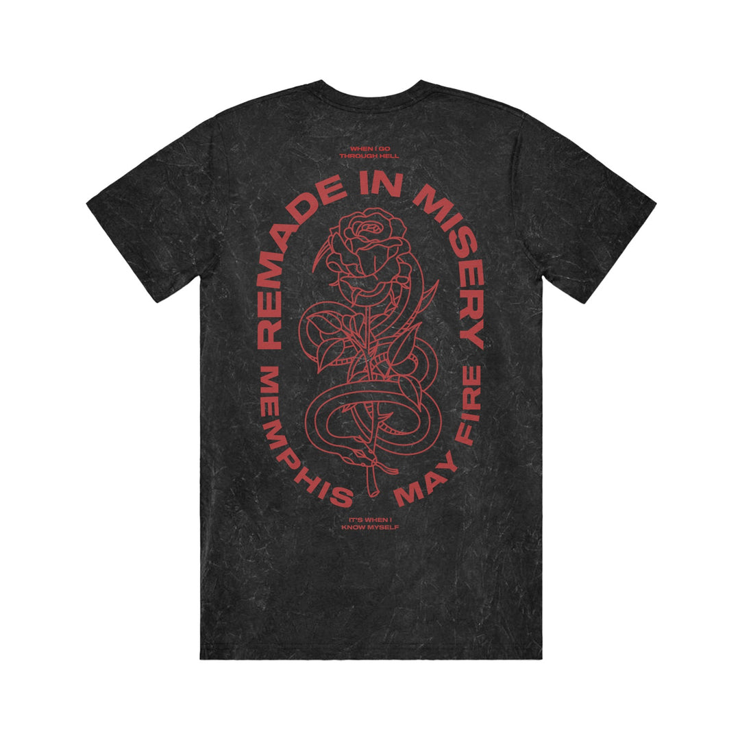 memphis may fire Snake & Rose - Mineral Black T-Shirt back