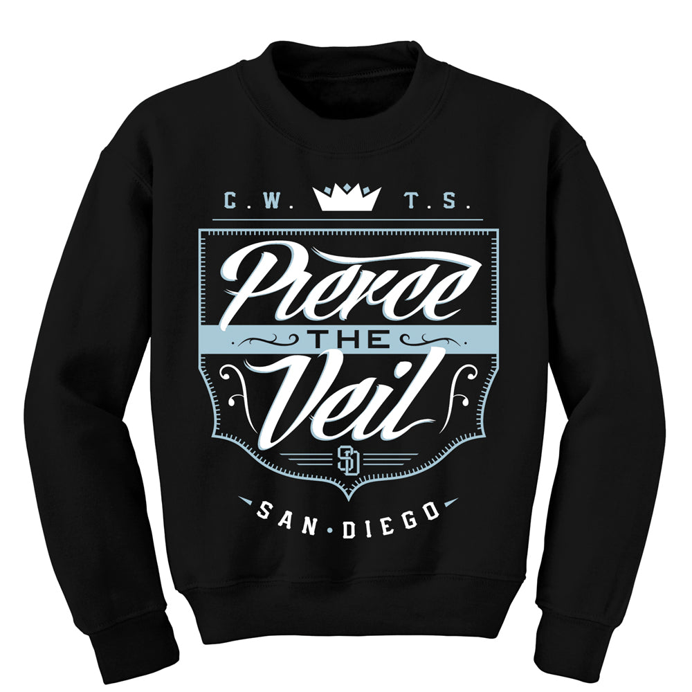 pierce the veil Shield - Black Crewneck Sweatshirt
