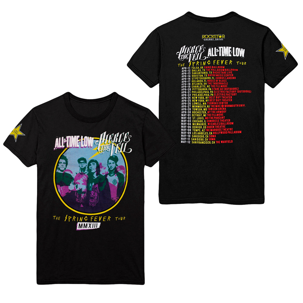 pierce the veil Spring Fever Tour - Black T-Shirt