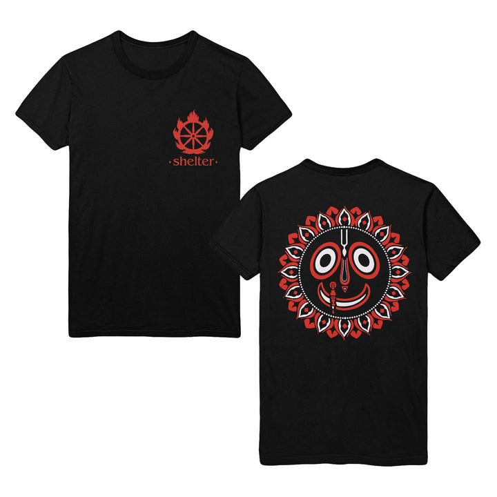 shelter Mantra Black Tee front and back