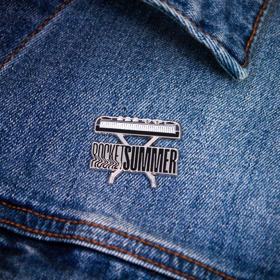 the rocket summer Keyboard - Enamel Pin on denim 
