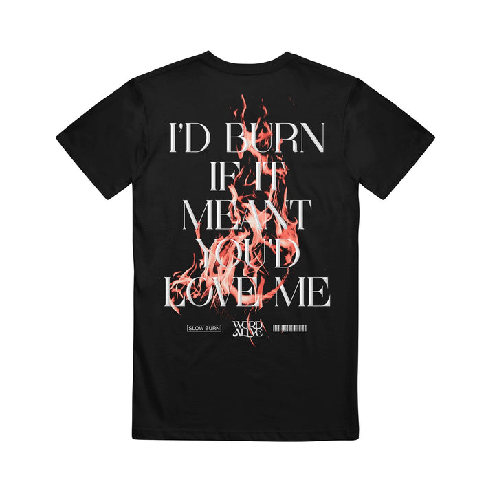 the word alive Slow Burn - Black - Tee back