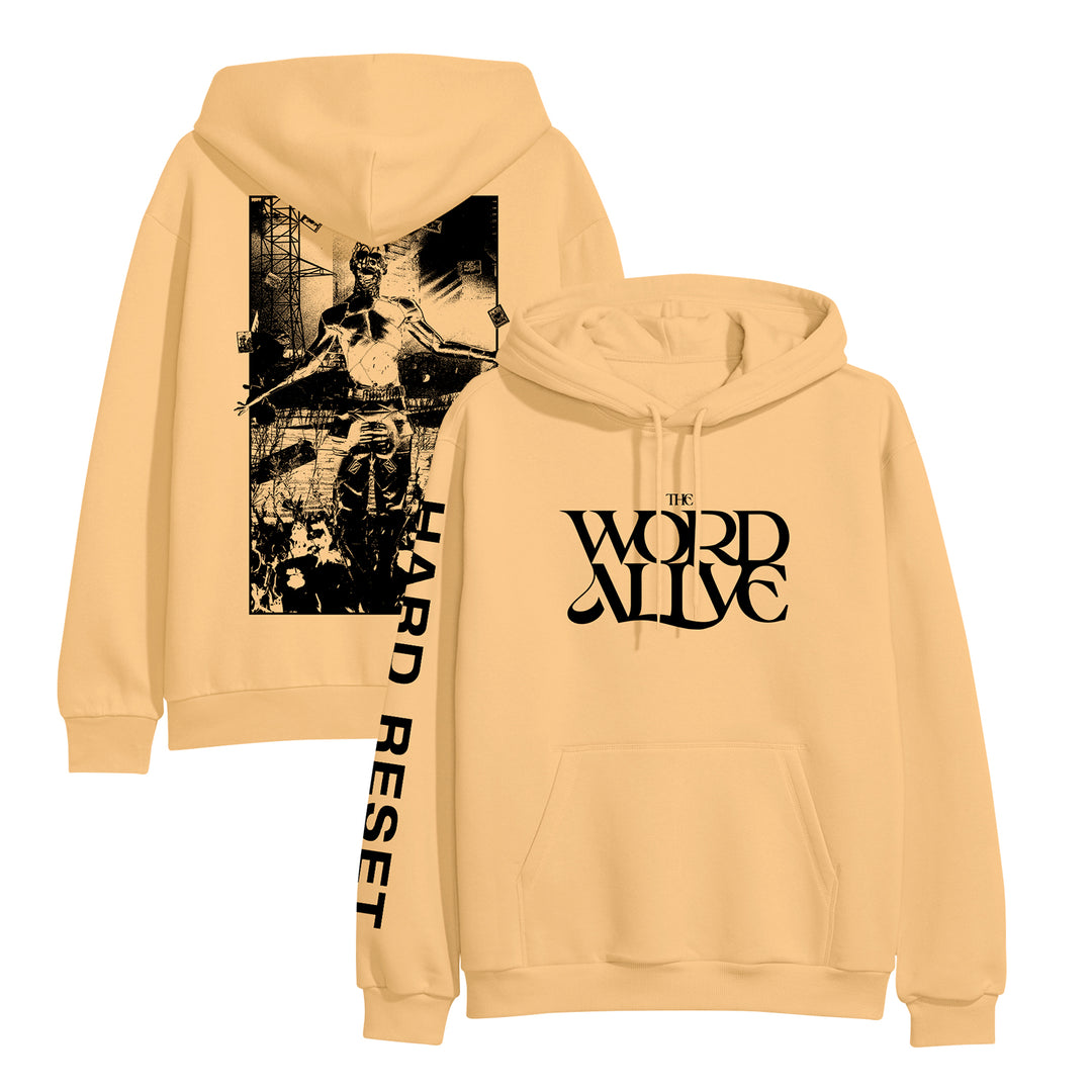 the word alive Threshold Peach Hoodie front and back