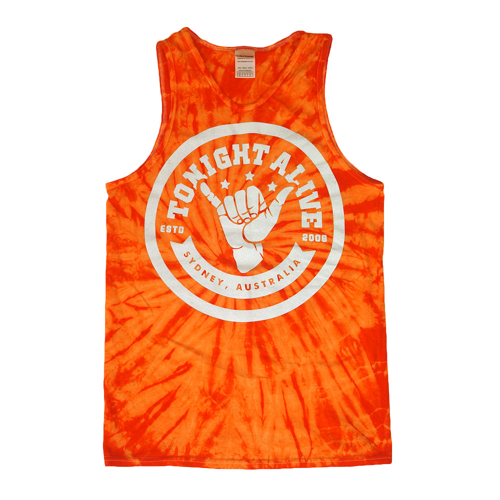 tonight alive Hand - Orange Tie Dye Tank Top