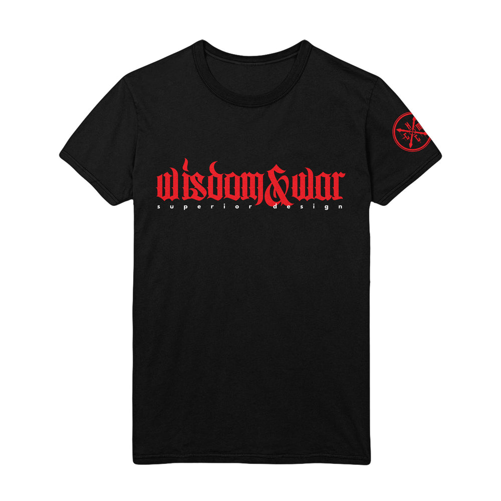 wisdom and war Superior Design - Black T-Shirt front 