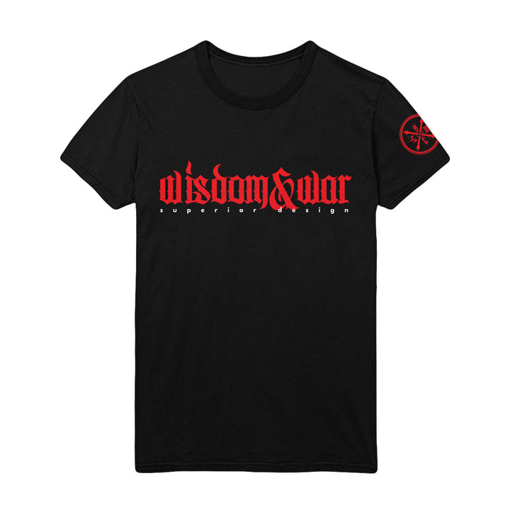 wisdom and war Superior Design - Black T-Shirt front 